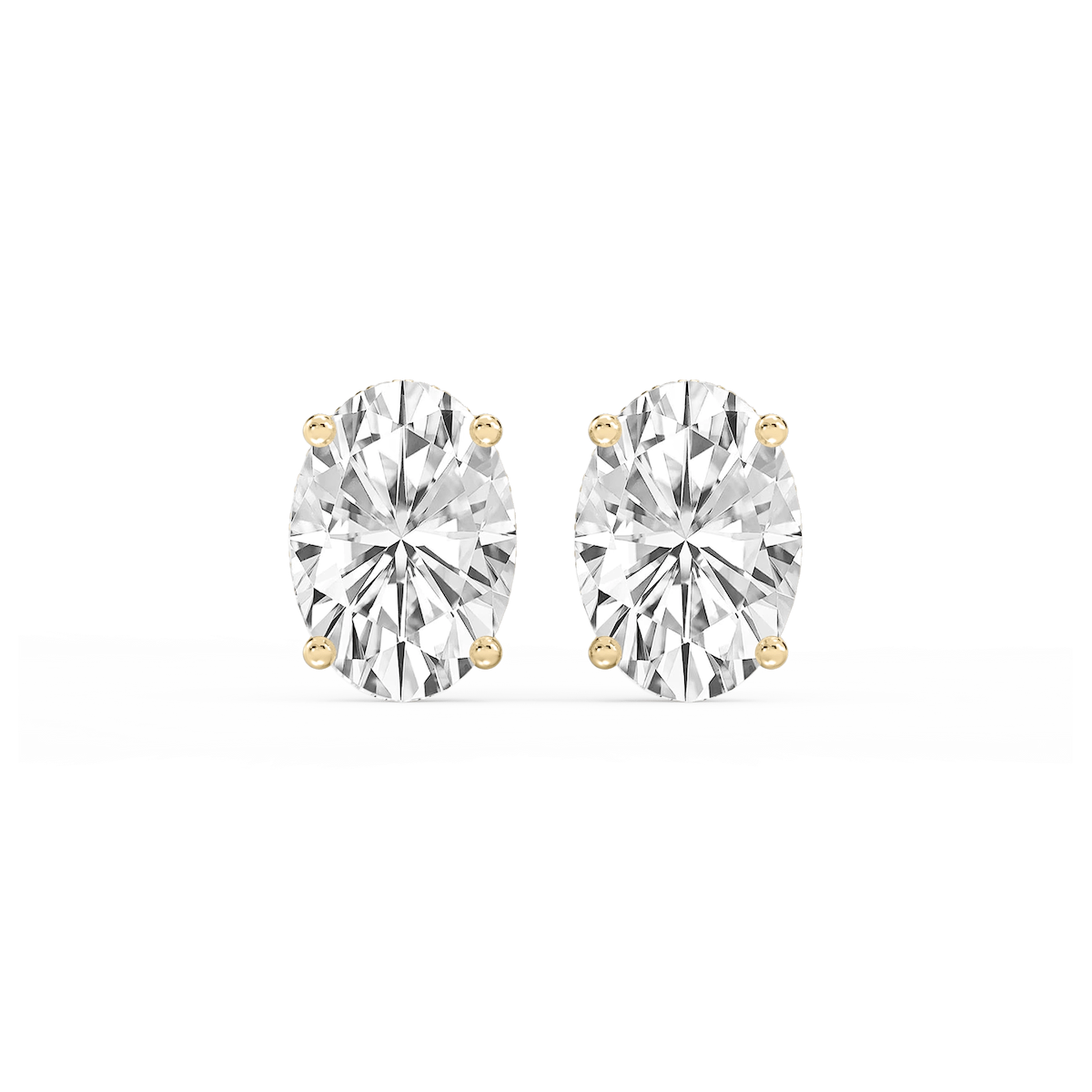 Oval Lab Grown Diamond Hidden Halo Stud Earrings