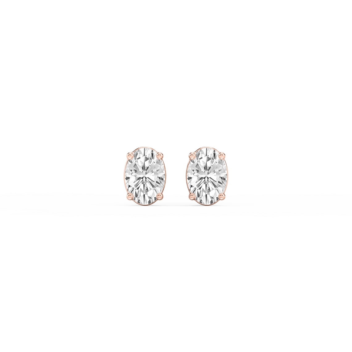 Oval Lab Grown Diamond Classic Four Prong Stud Earrings