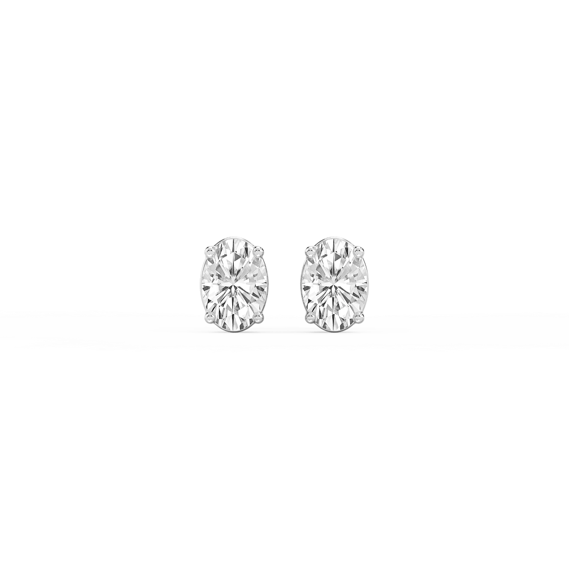 Oval Lab Grown Diamond Classic Four Prong Stud Earrings