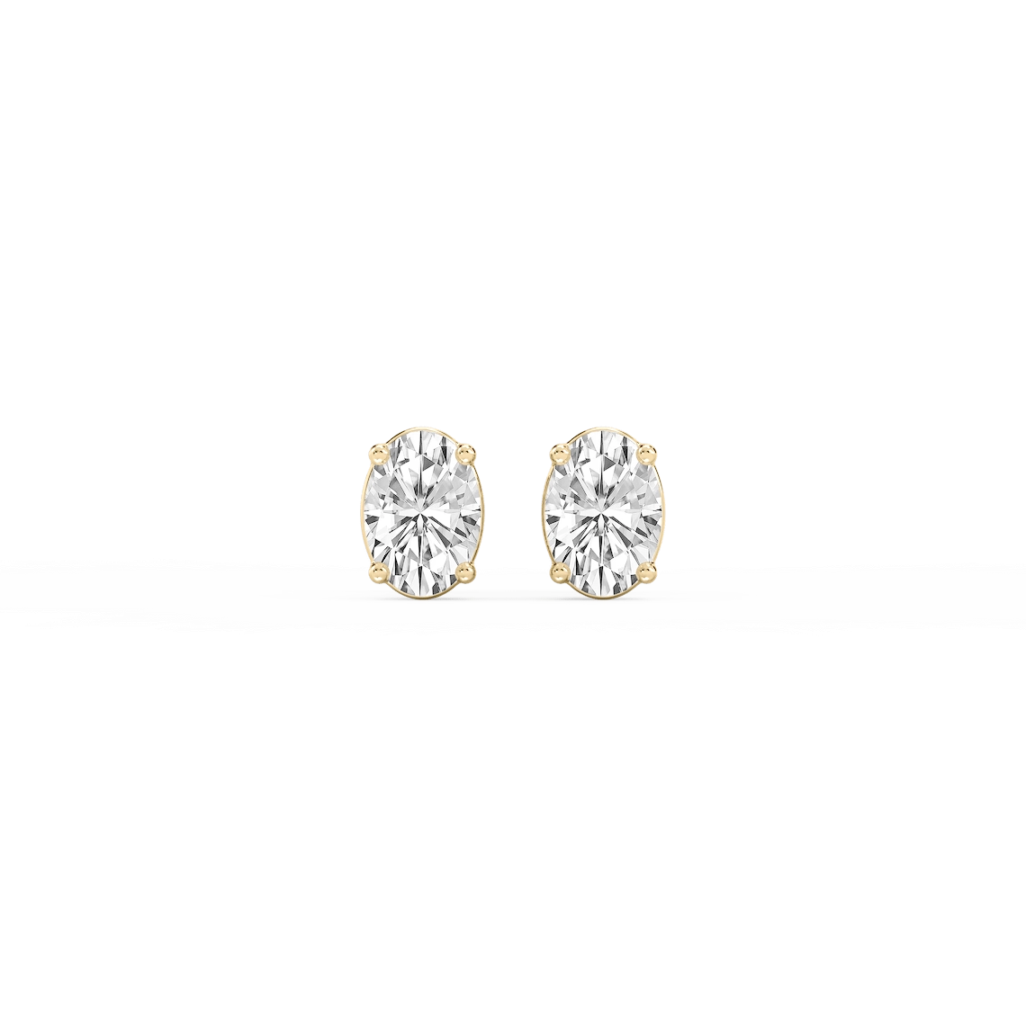 Oval Lab Grown Diamond Classic Four Prong Stud Earrings