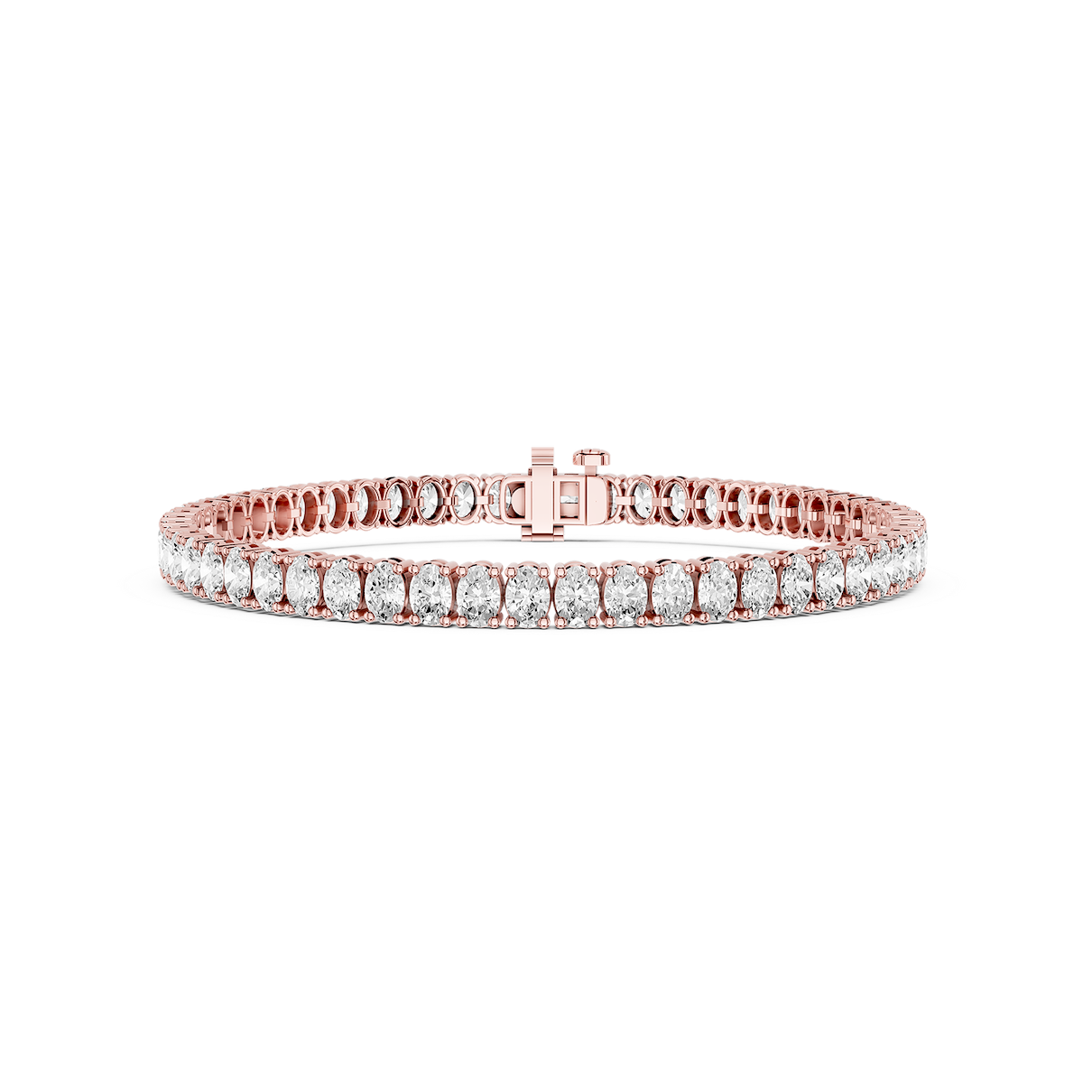 Oval Lab Grown Diamond Four Prong Tennis Bracelet - 7 Inches