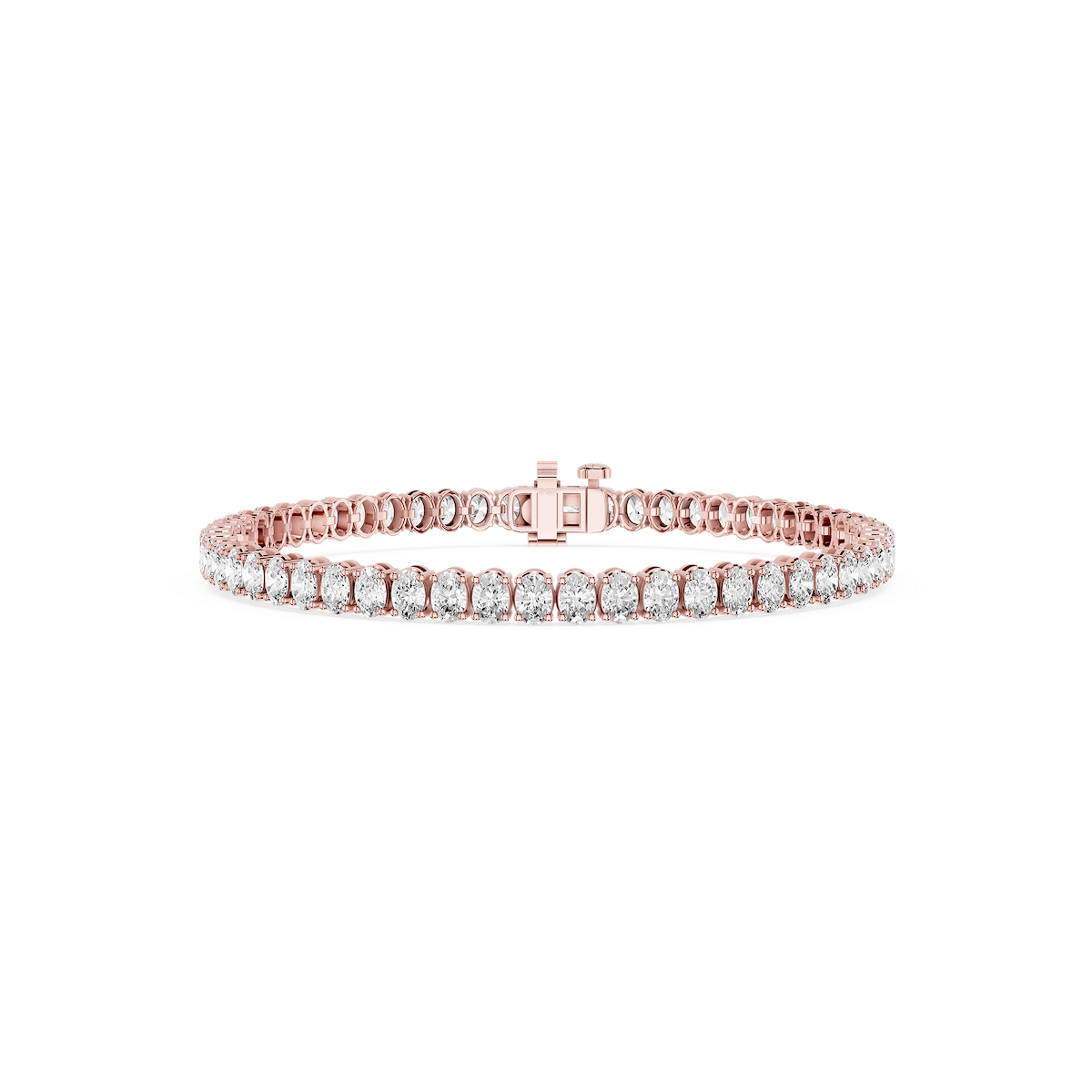 Oval Lab Grown Diamond Four Prong Tennis Bracelet - 7 Inches