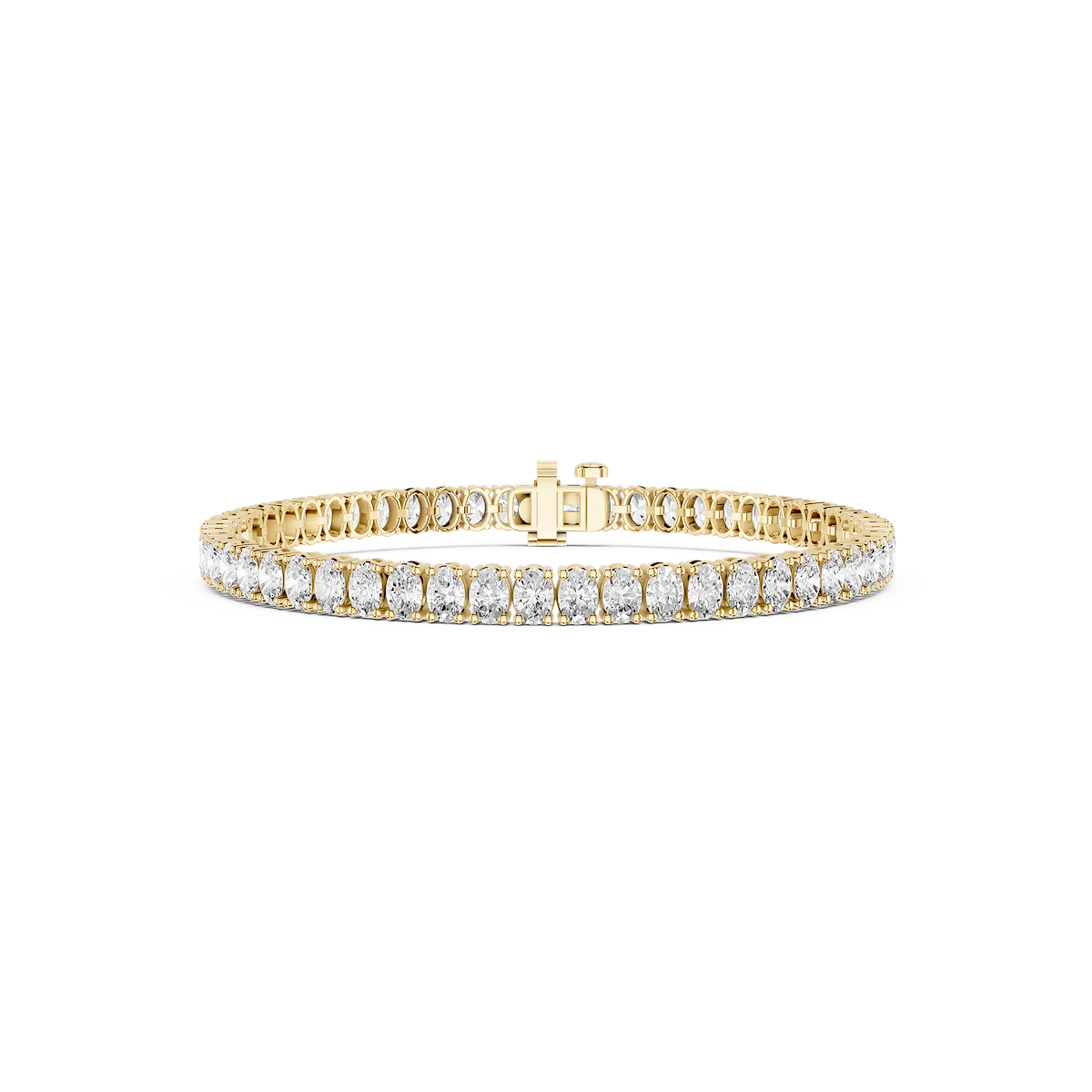 Oval Lab Grown Diamond Four Prong Tennis Bracelet - 7 Inches