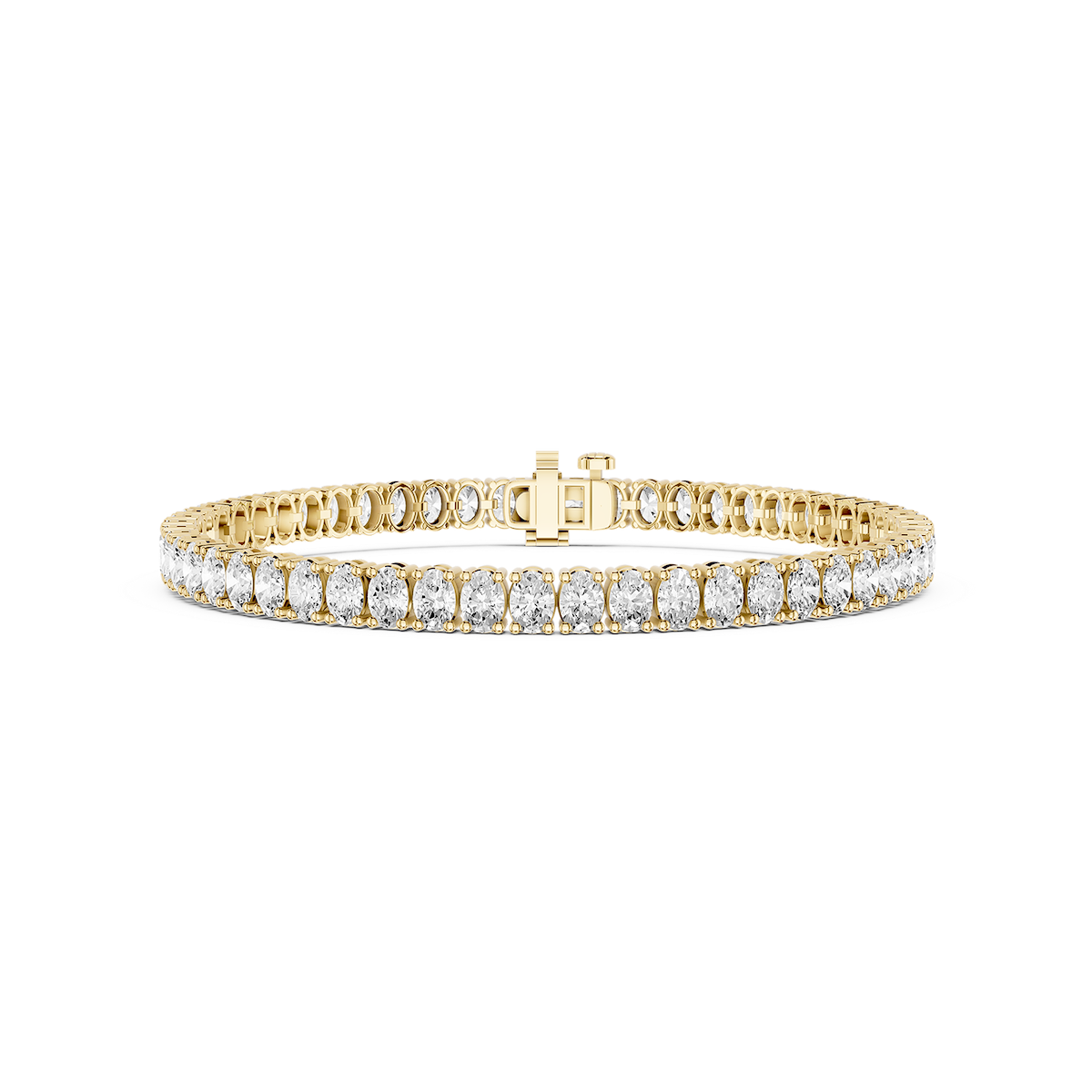 Oval Lab Grown Diamond Four Prong Tennis Bracelet - 7 Inches