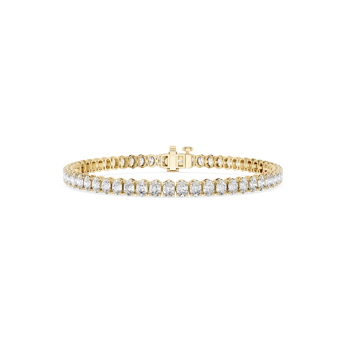 Oval Lab Grown Diamond Four Prong Tennis Bracelet - 7 Inches