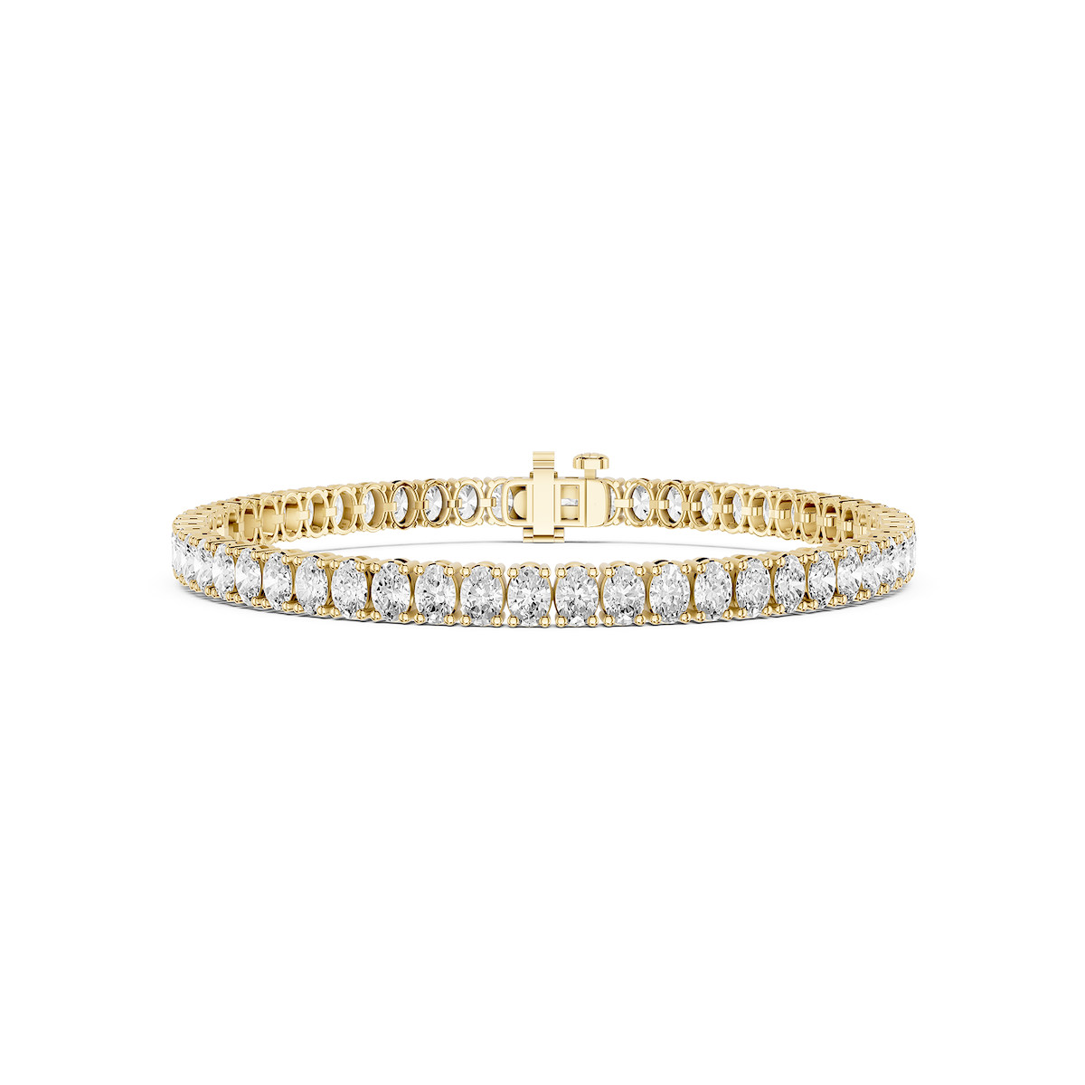Oval Lab Grown Diamond Four Prong Tennis Bracelet - 7 Inches