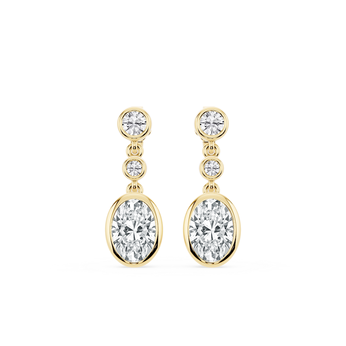 2 ¼ ctw Oval Lab Grown Diamond Three Stone Drop Earrings