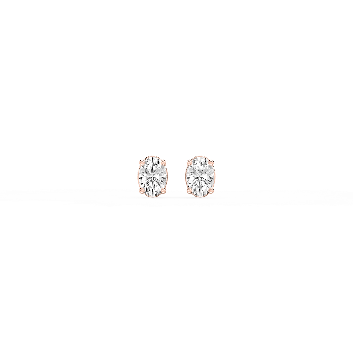 Oval Lab Grown Diamond Classic Four Prong Stud Earrings
