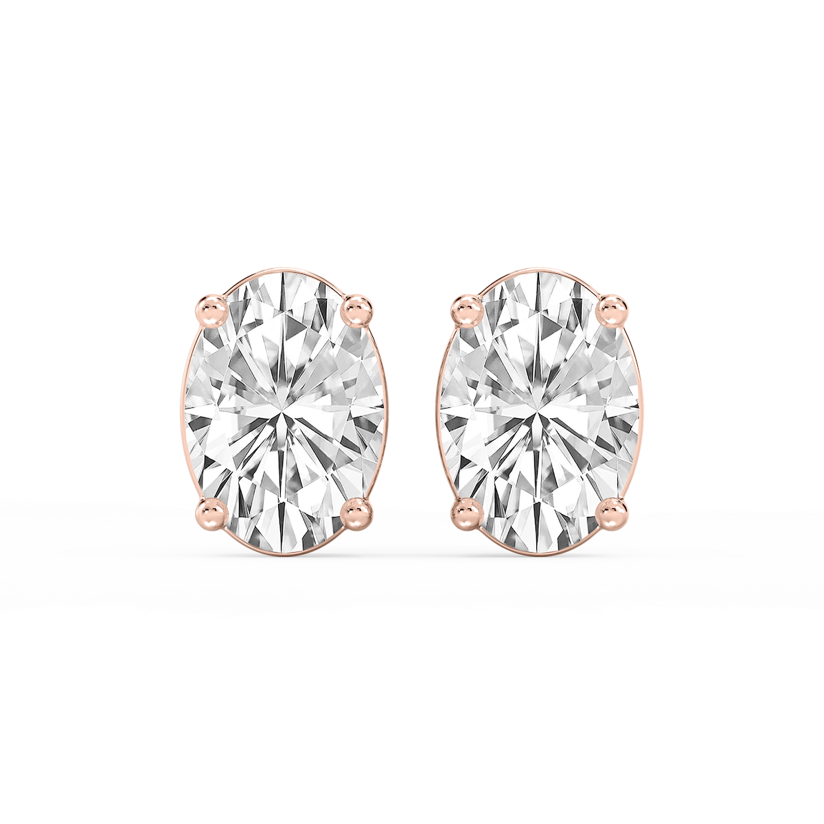 Oval Lab Grown Diamond Classic Four Prong Stud Earrings