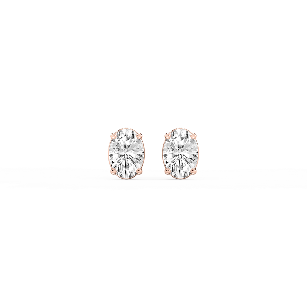 Oval Lab Grown Diamond Classic Four Prong Stud Earrings
