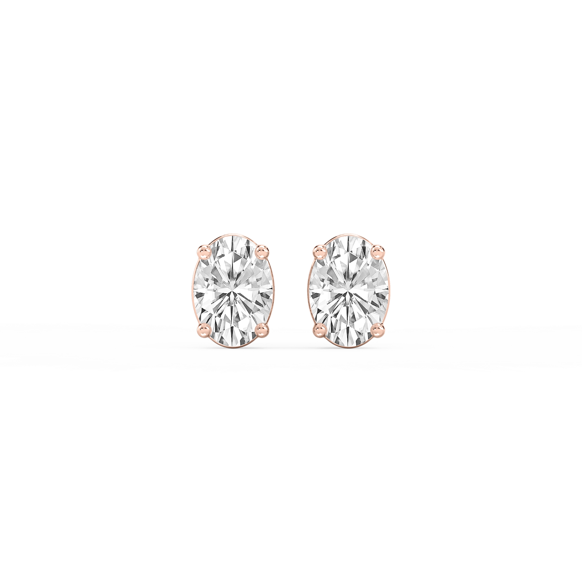 Oval Lab Grown Diamond Classic Four Prong Stud Earrings