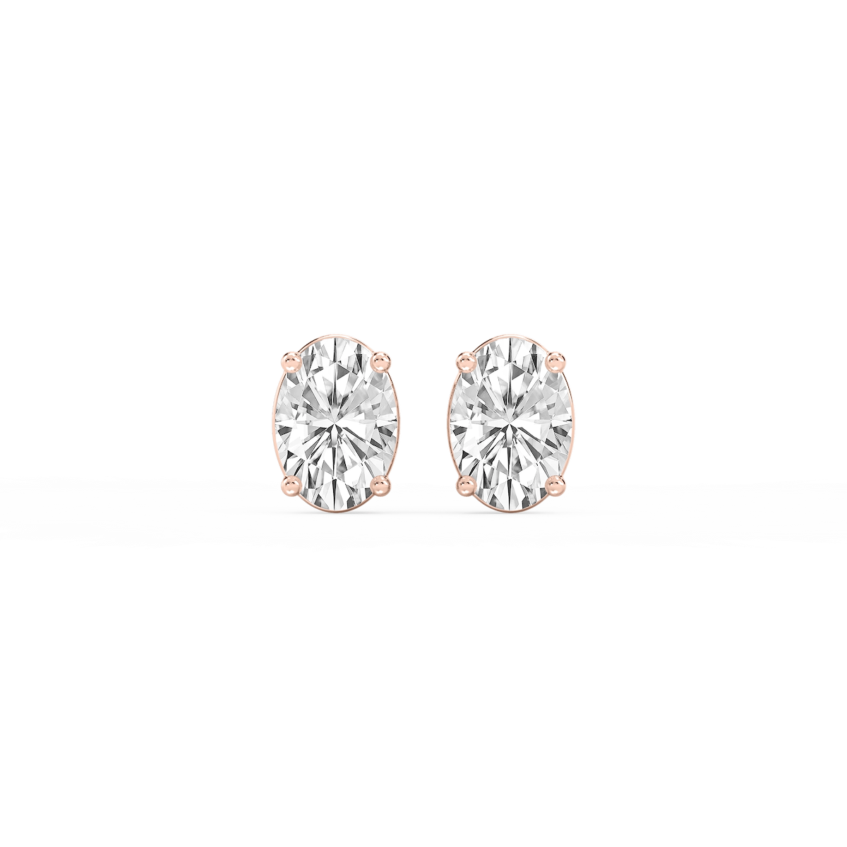 Oval Lab Grown Diamond Classic Four Prong Stud Earrings