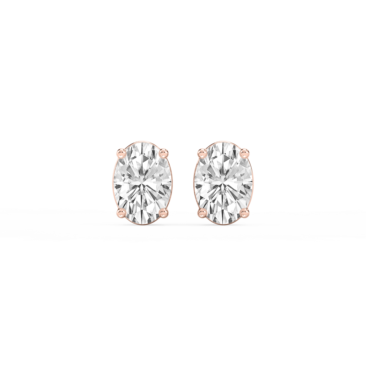 Oval Lab Grown Diamond Classic Four Prong Stud Earrings