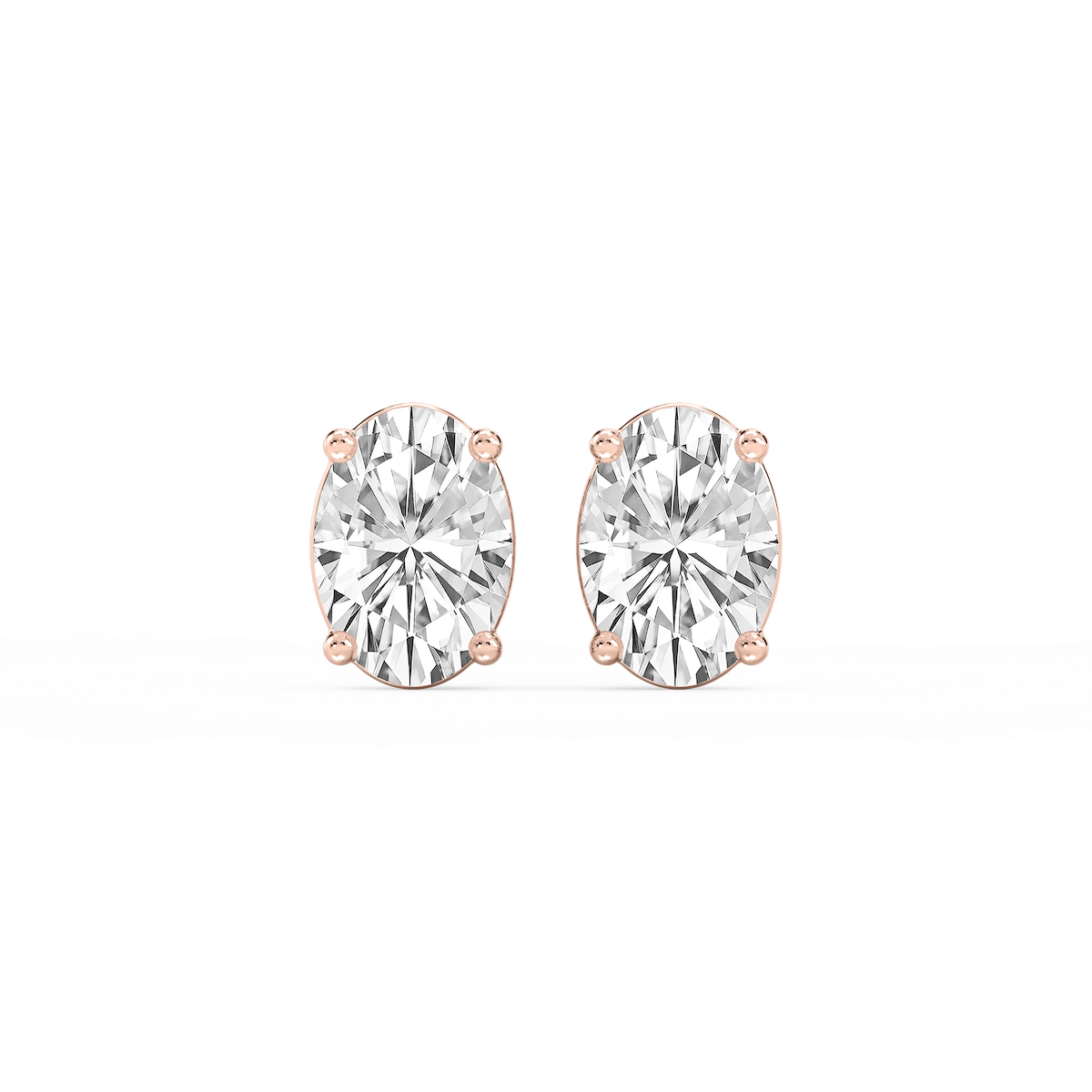 Oval Lab Grown Diamond Classic Four Prong Stud Earrings