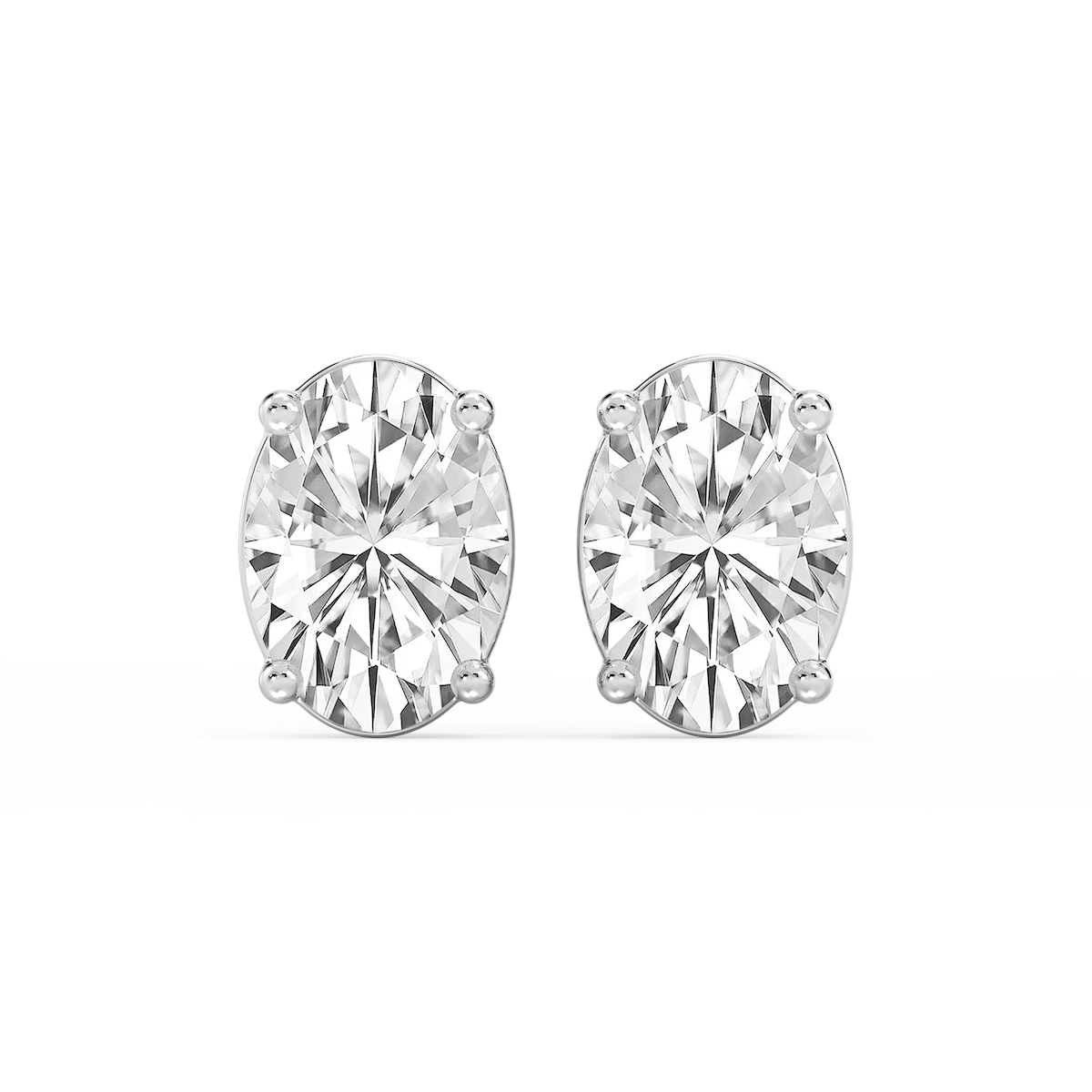 Oval Lab Grown Diamond Classic Four Prong Stud Earrings