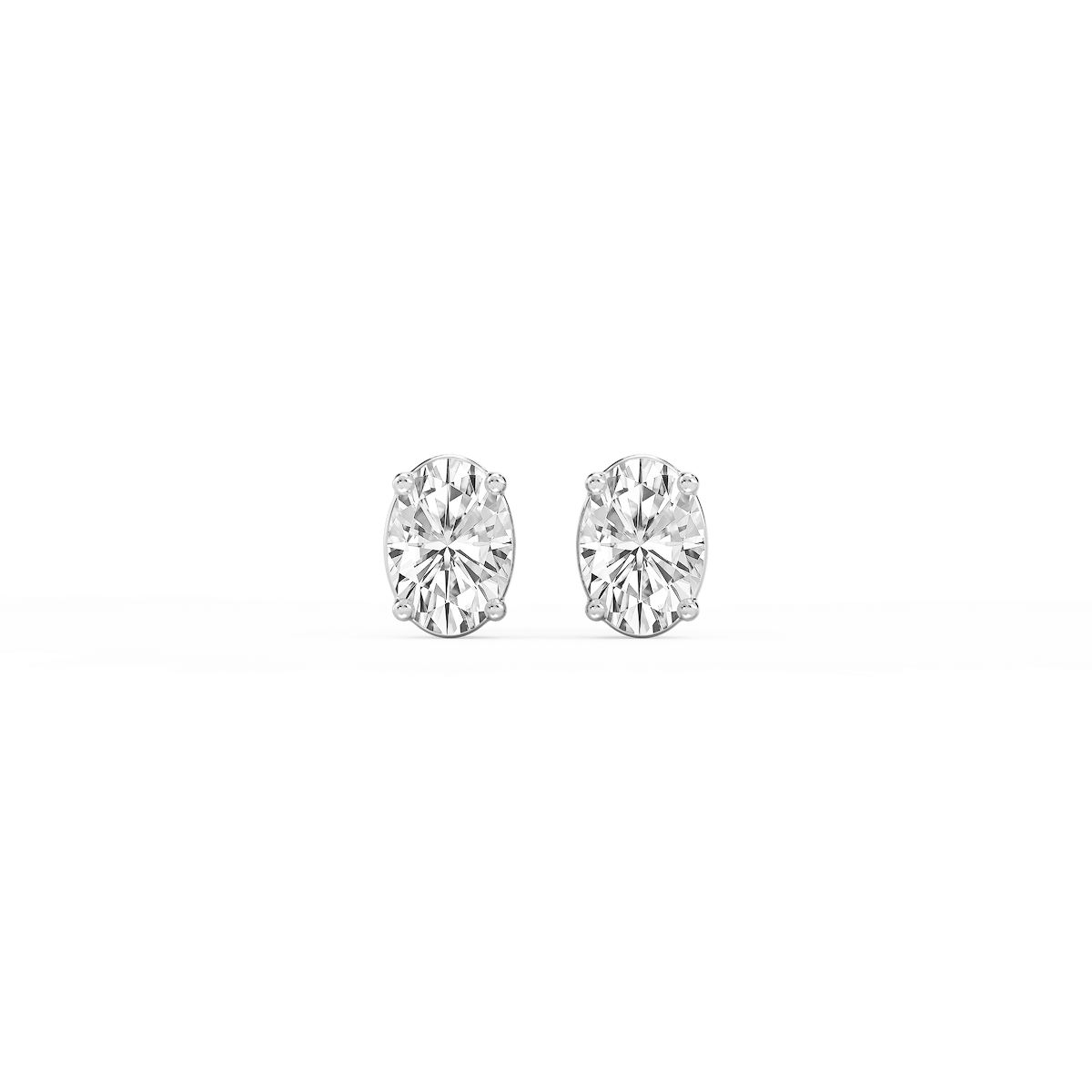 Oval Lab Grown Diamond Classic Four Prong Stud Earrings