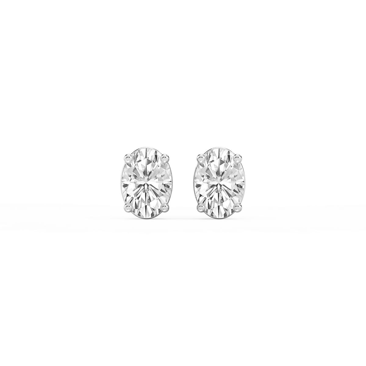 Oval Lab Grown Diamond Classic Four Prong Stud Earrings