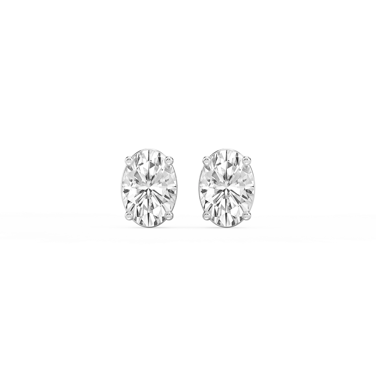 Oval Lab Grown Diamond Classic Four Prong Stud Earrings