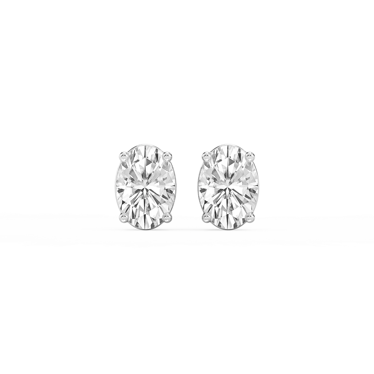 Oval Lab Grown Diamond Classic Four Prong Stud Earrings