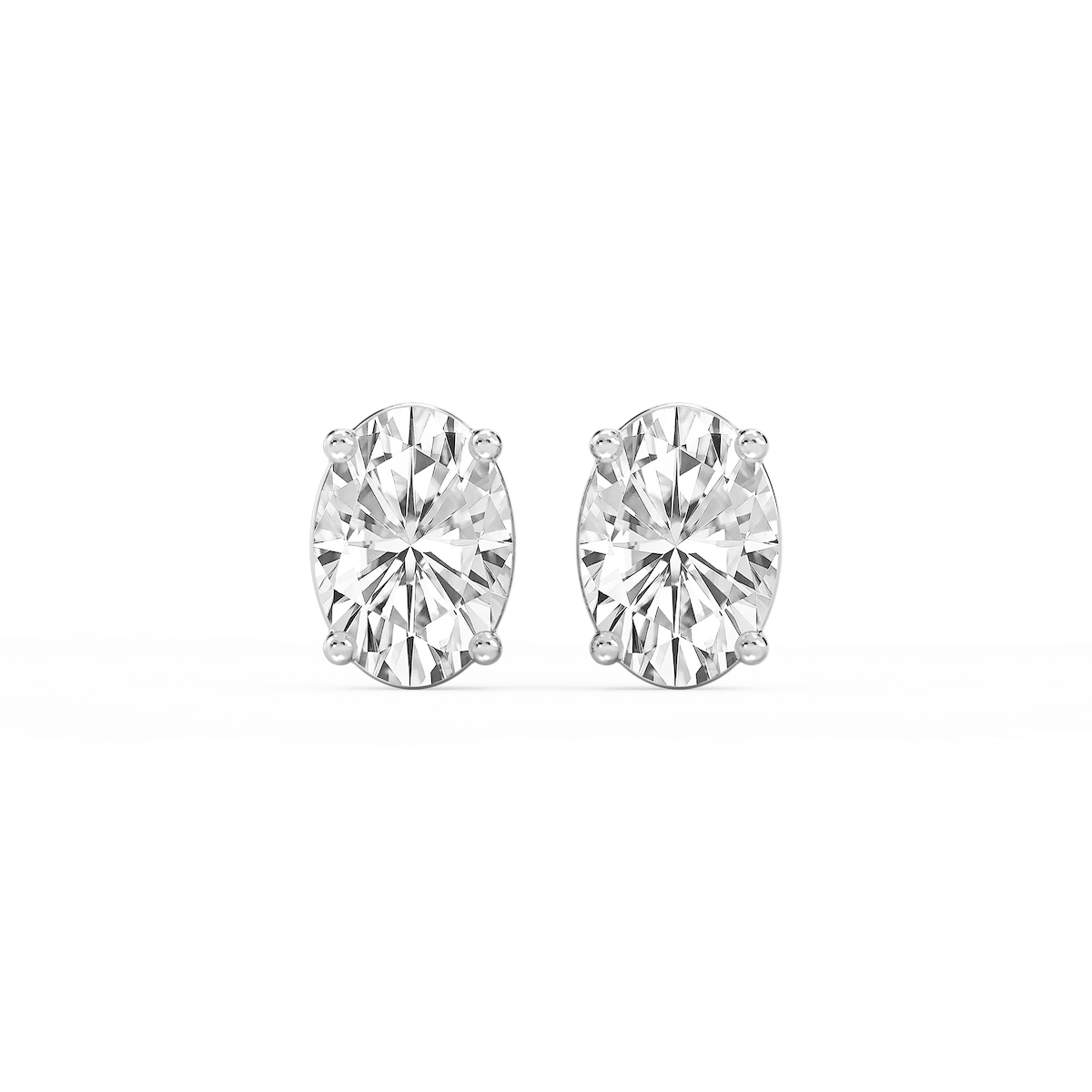 Oval Lab Grown Diamond Classic Four Prong Stud Earrings