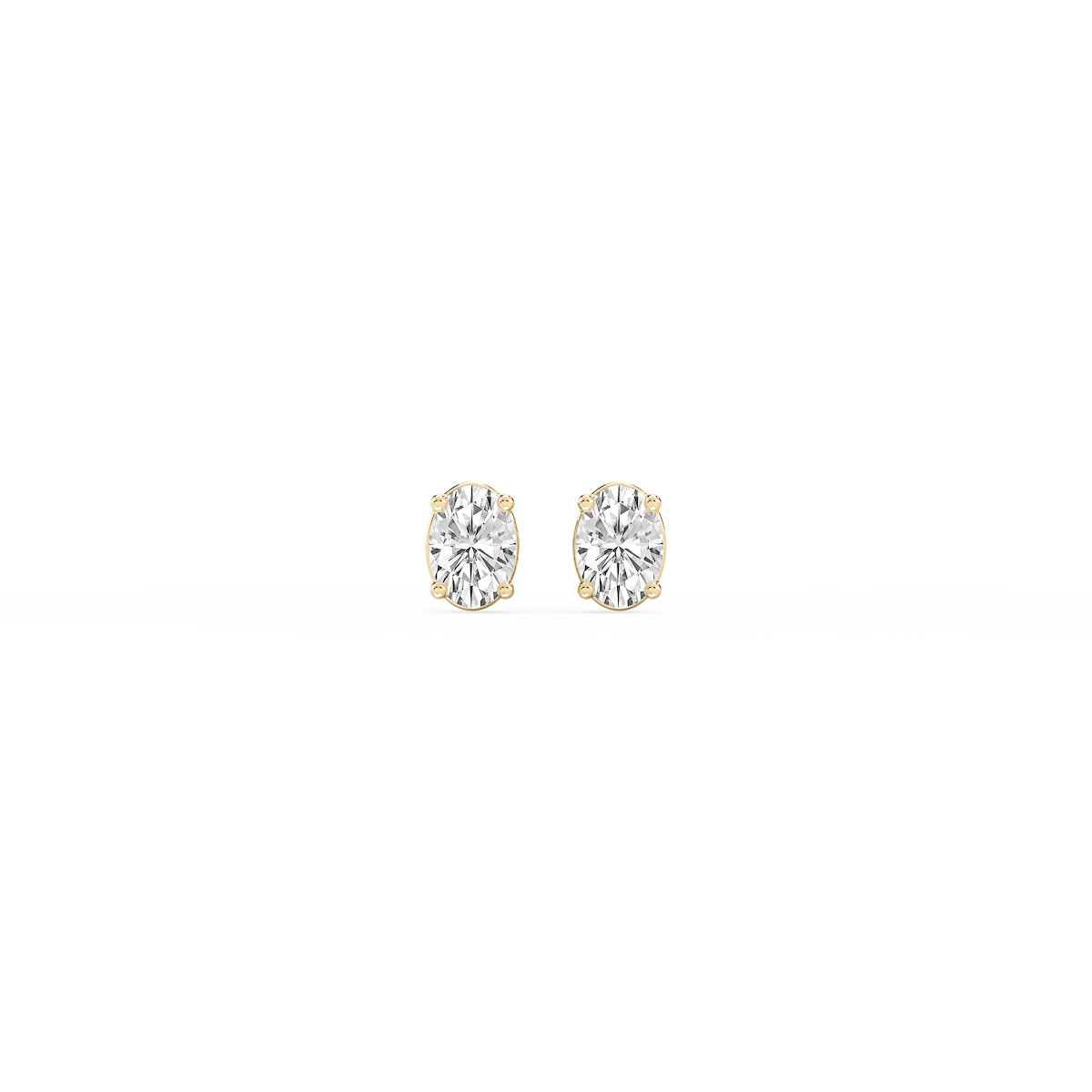 Oval Lab Grown Diamond Classic Four Prong Stud Earrings