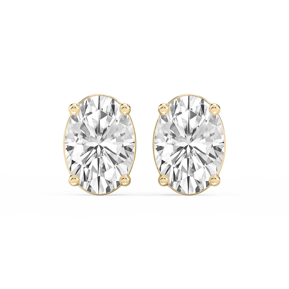 Oval Lab Grown Diamond Classic Four Prong Stud Earrings