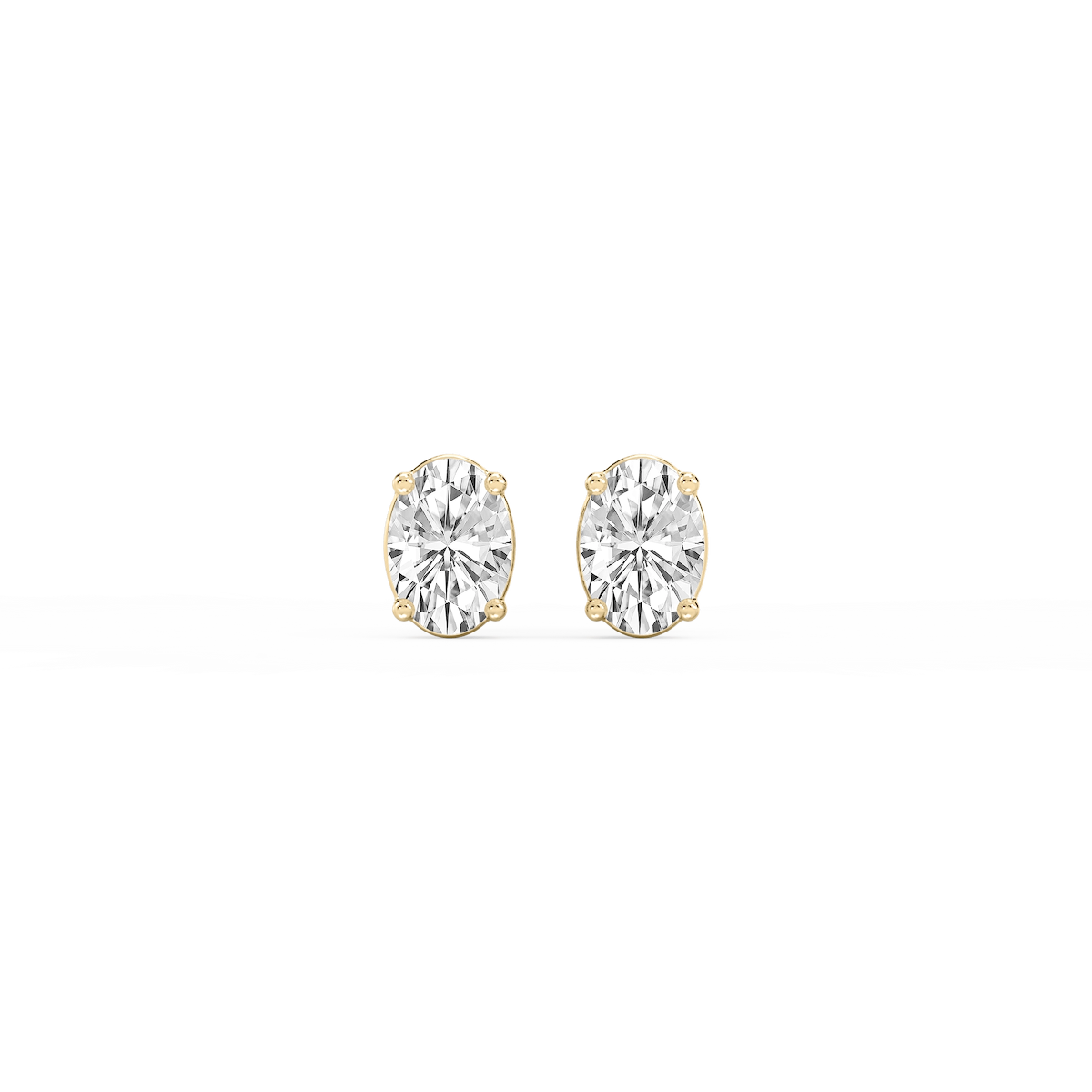 Oval Lab Grown Diamond Classic Four Prong Stud Earrings