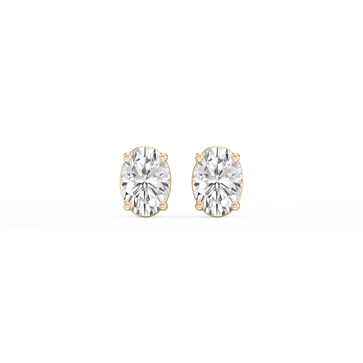 Oval Lab Grown Diamond Classic Four Prong Stud Earrings