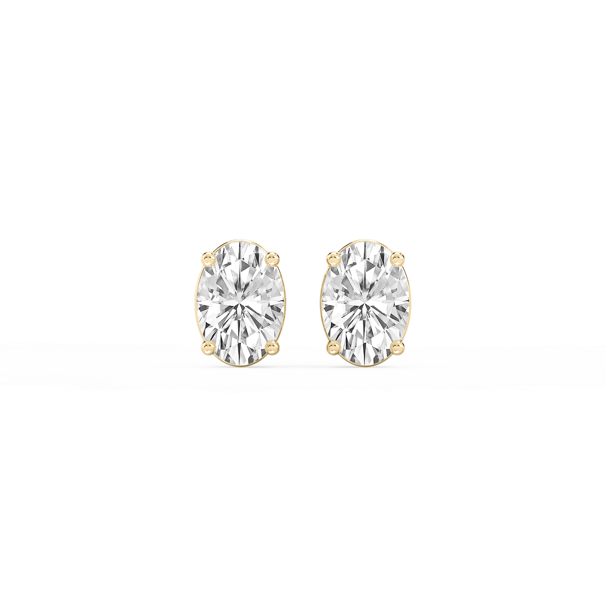 Oval Lab Grown Diamond Classic Four Prong Stud Earrings