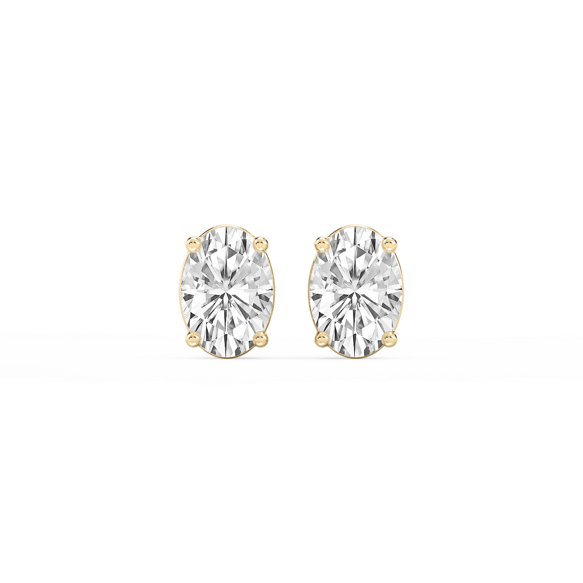 Oval Lab Grown Diamond Classic Four Prong Stud Earrings