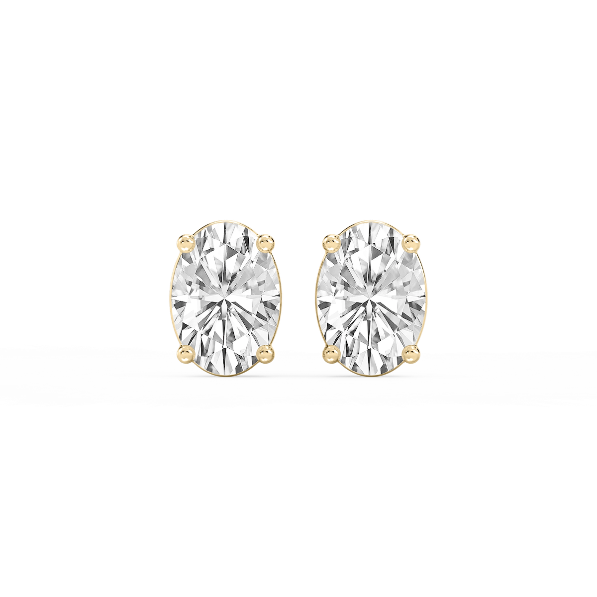 Oval Lab Grown Diamond Classic Four Prong Stud Earrings