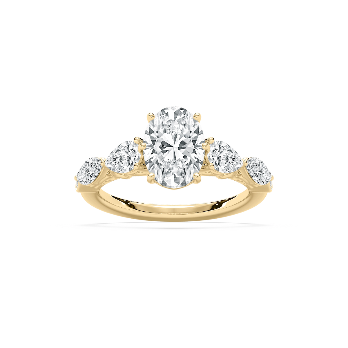 Dana 3 ctw Oval Lab Grown Diamond Scroll Side Stone Engagement Ring