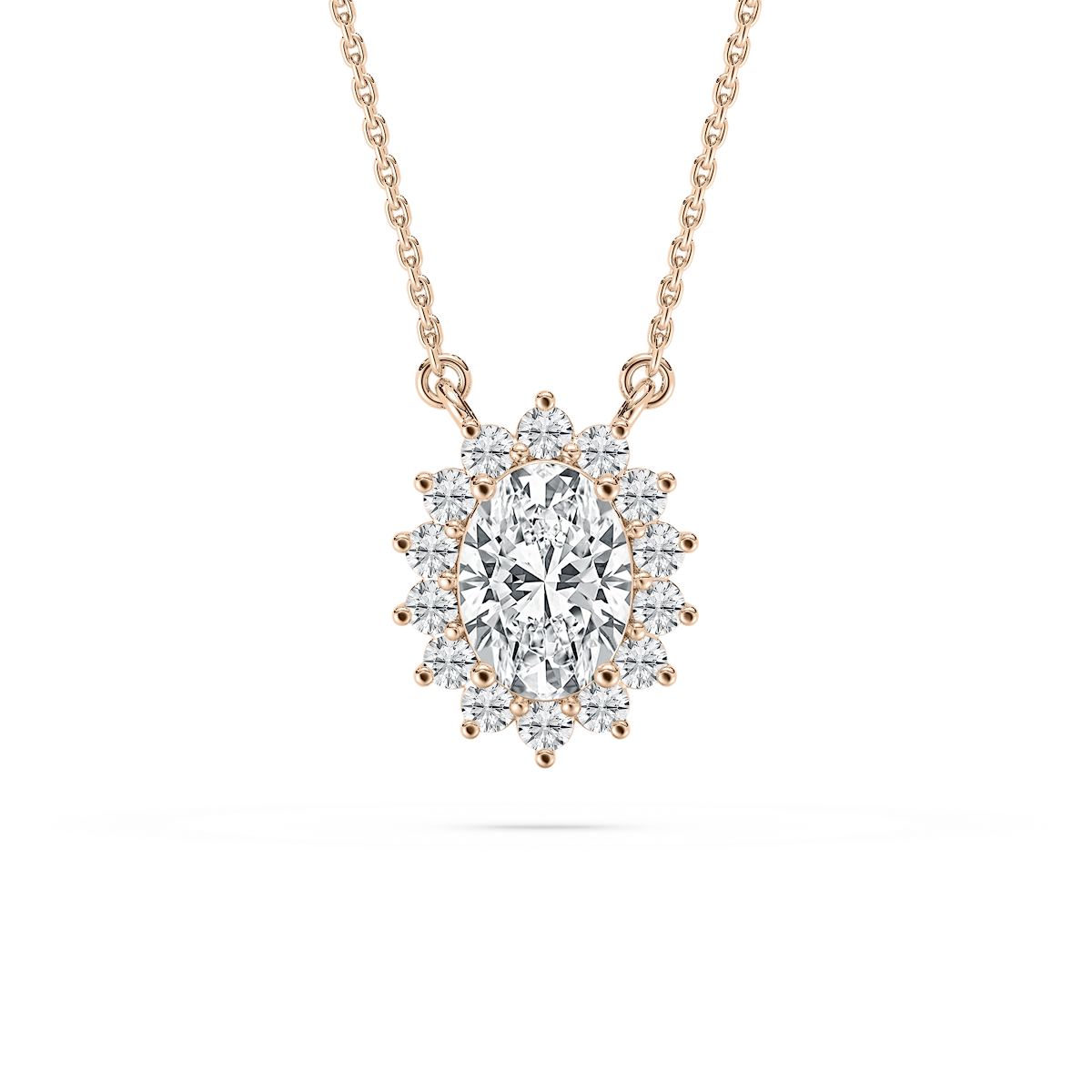 1 ¼ ctw Oval and Round Lab Grown Diamond Star Pendant - 18 Inches