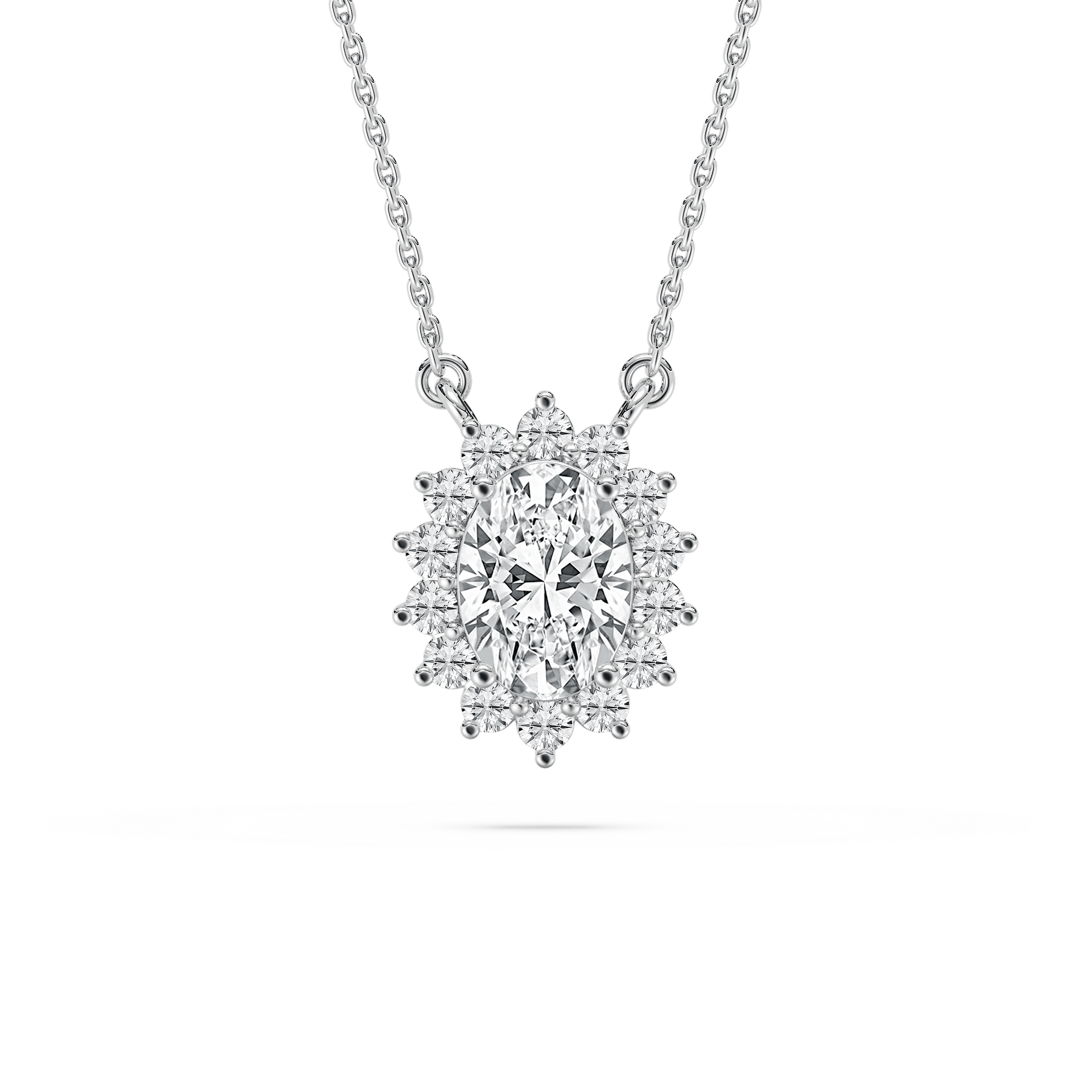 1 ¼ ctw Oval and Round Lab Grown Diamond Star Pendant - 18 Inches