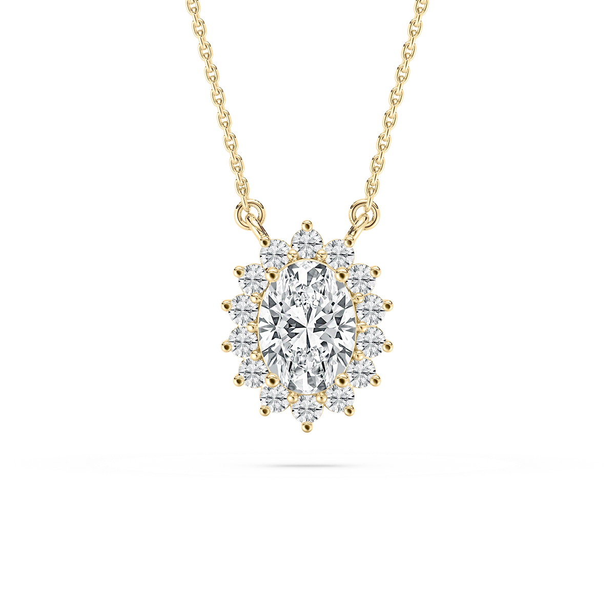 1 ¼ ctw Oval and Round Lab Grown Diamond Star Pendant - 18 Inches