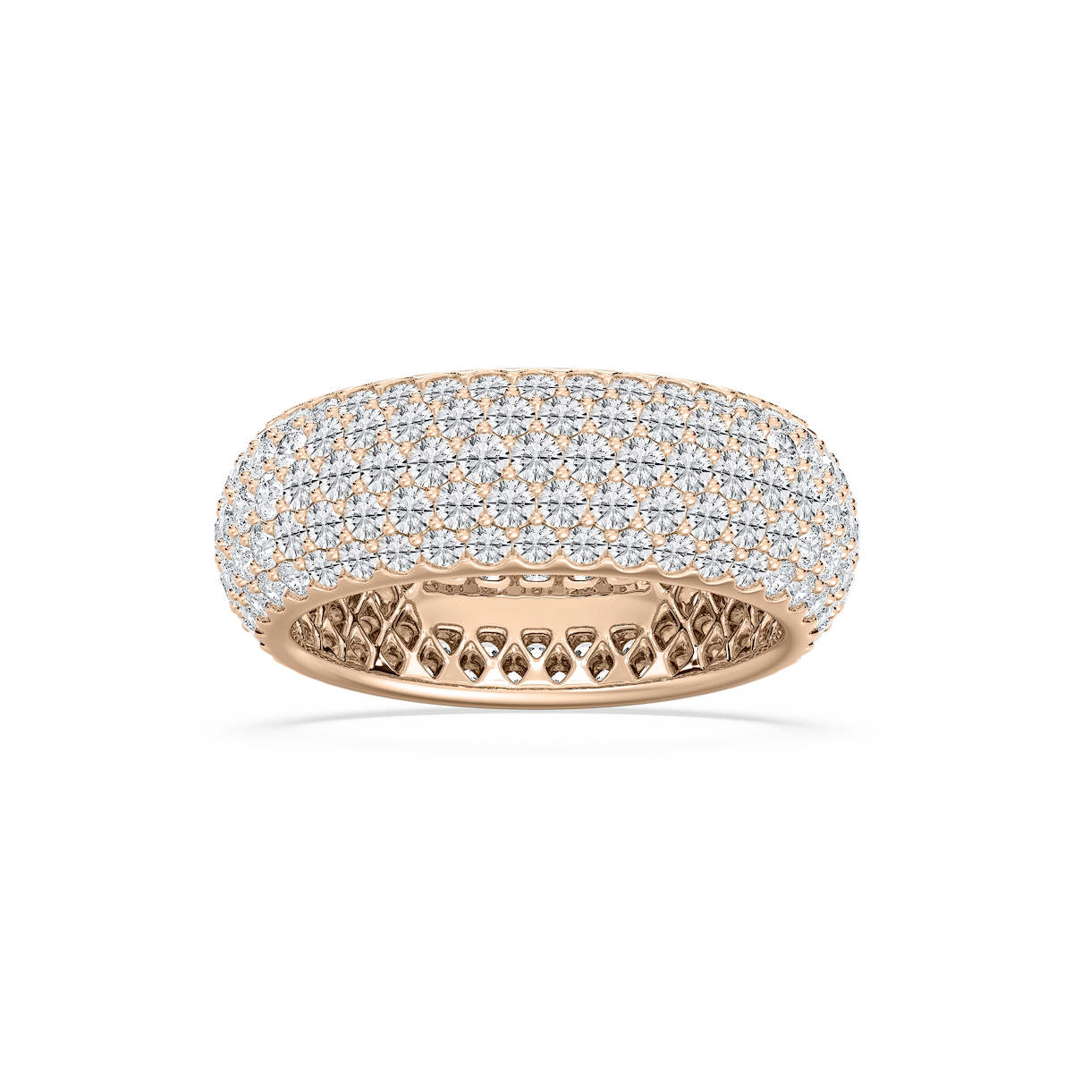 Freya 3 ⅕ ctw Round Lab Grown Diamond Domed Pave Eternity Band
