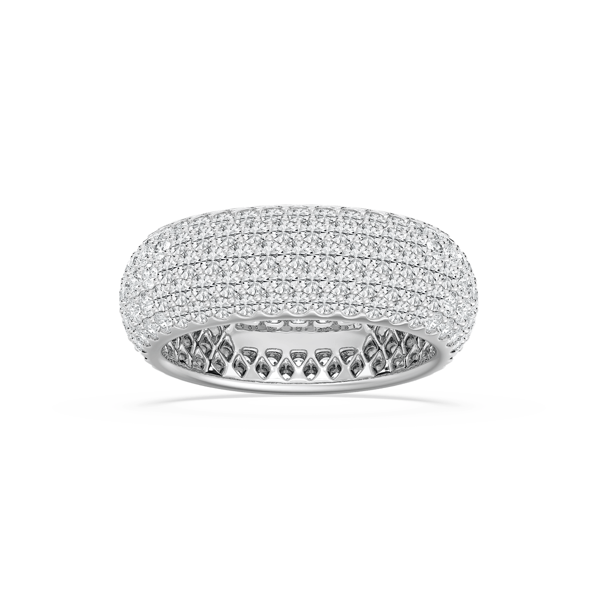 Freya 3 ⅕ ctw Round Lab Grown Diamond Domed Pave Eternity Band