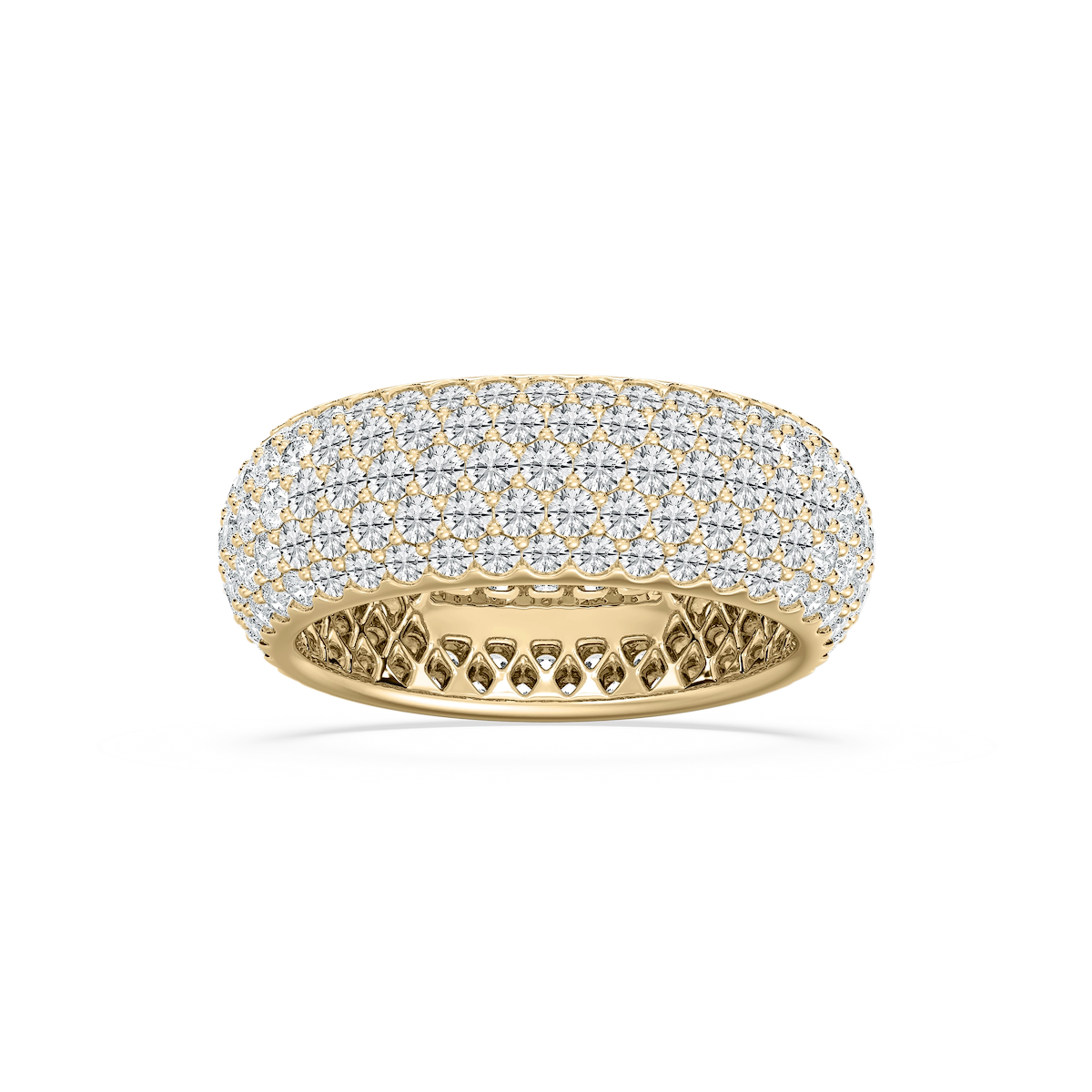 Freya 3 ⅕ ctw Round Lab Grown Diamond Domed Pave Eternity Band