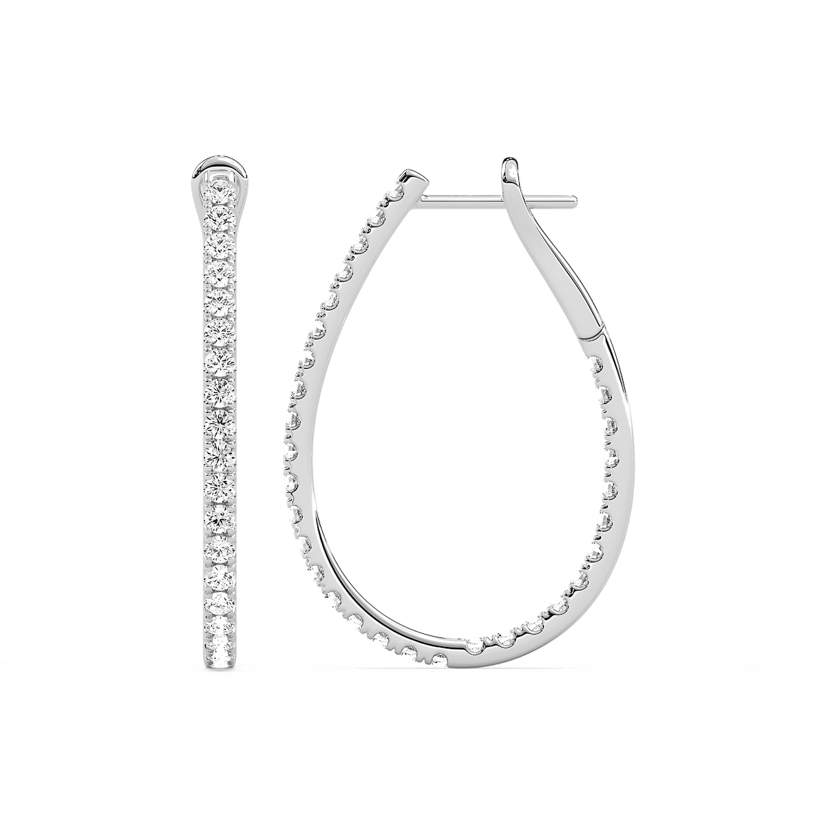 2 ¹⁄₆ ctw Round Lab Grown Diamond Pave Inside Out Hoop Earrings