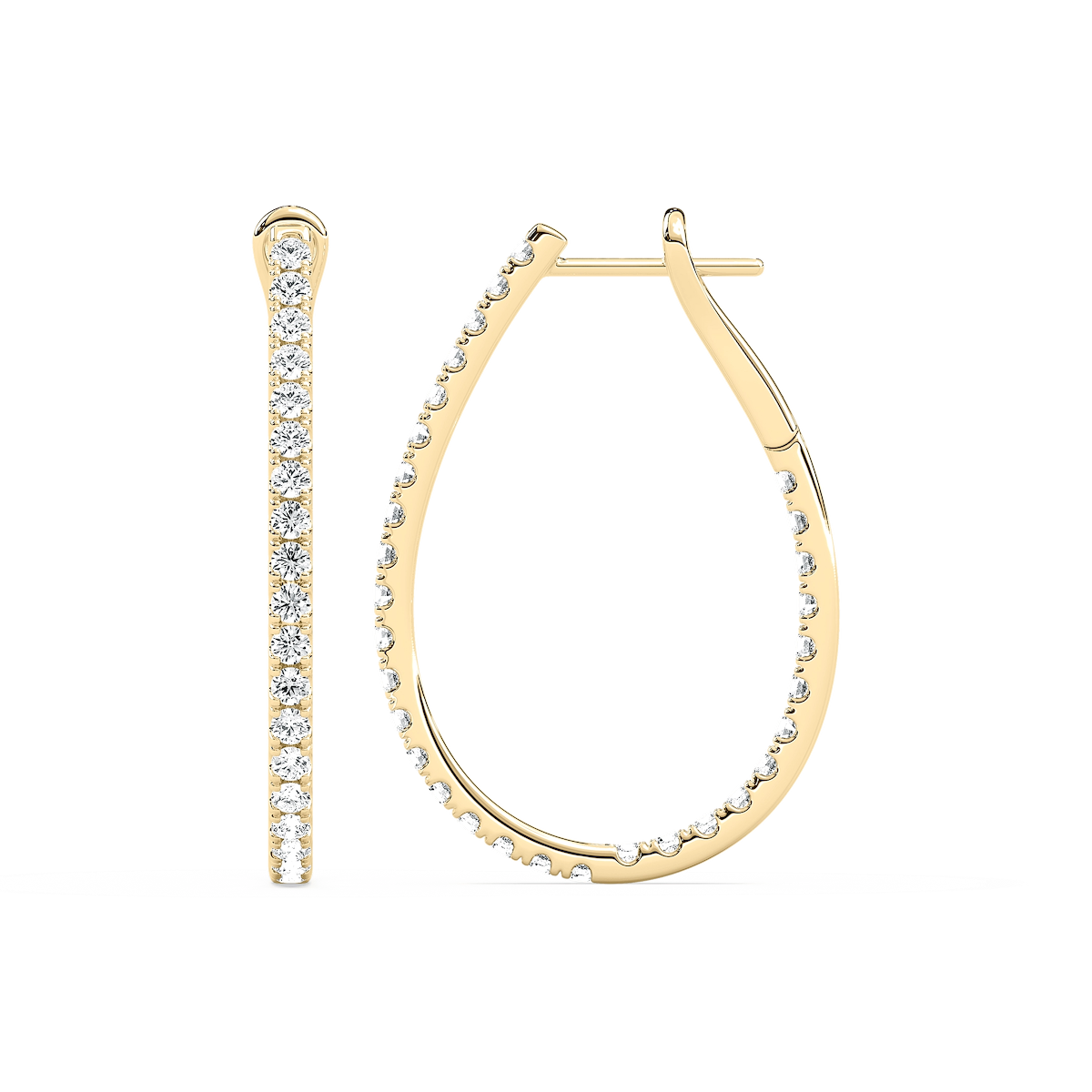 2 ¹⁄₆ ctw Round Lab Grown Diamond Pave Inside Out Hoop Earrings