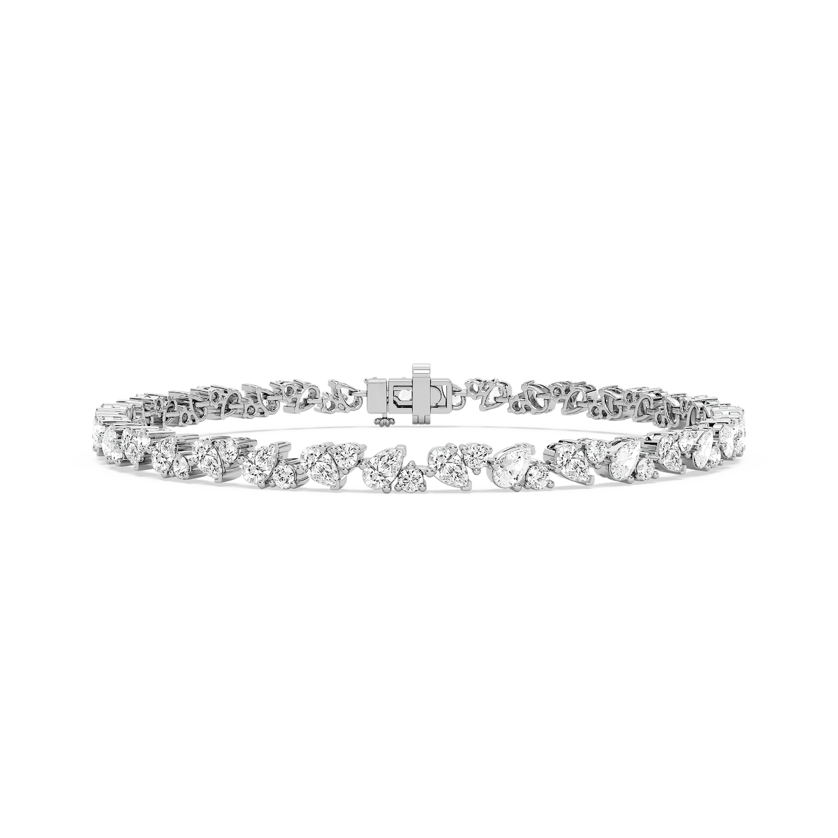 4 ¹⁄₃ ctw Round and Pear Lab Grown Diamond Duo Tennis Bracelet - 7 Inches