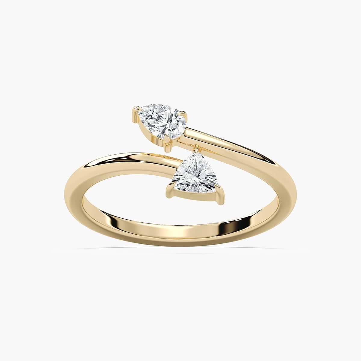 Pear and Trillion Two Stone Band with 0.30ctw Lab-Grown Diamonds