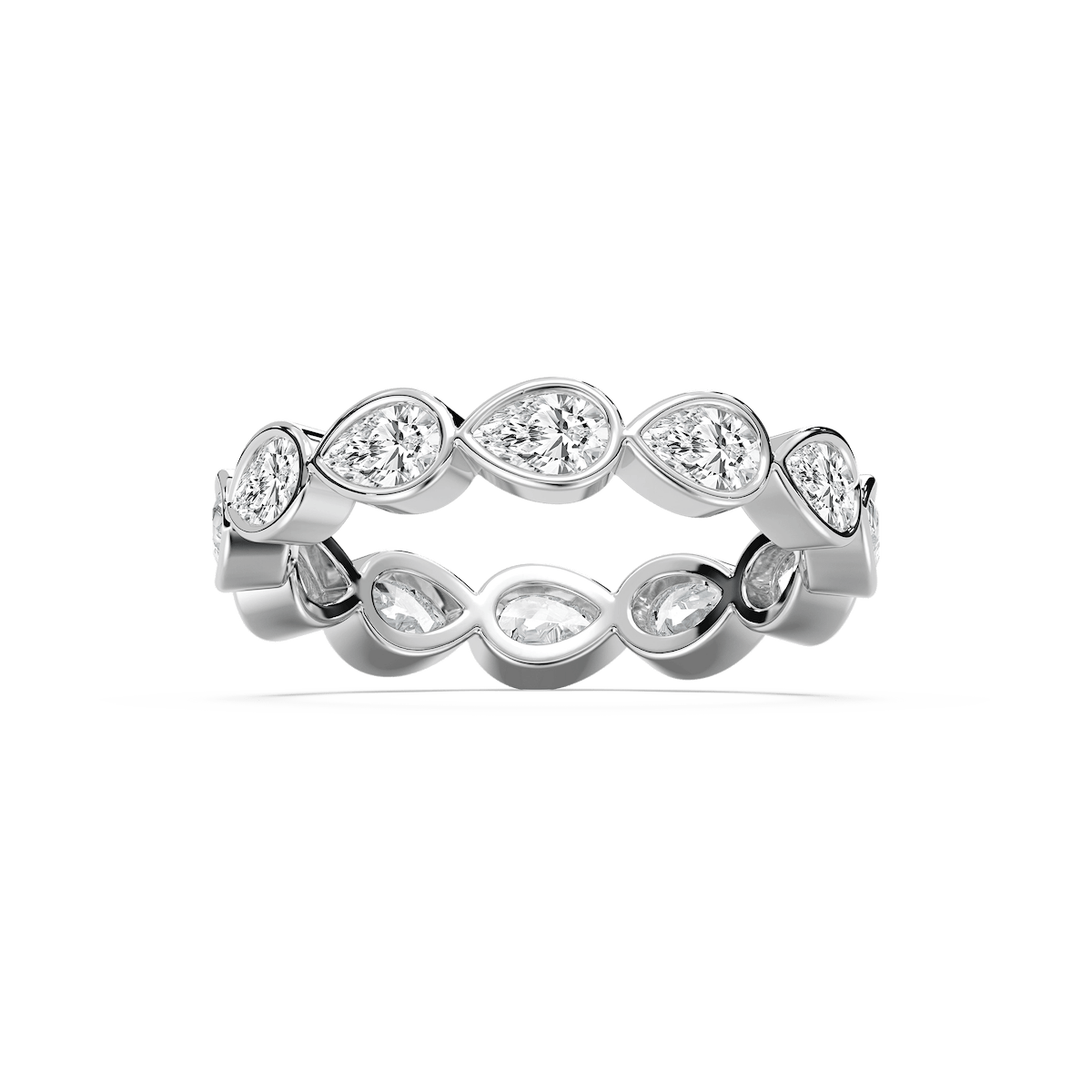 Sarie 1 ⅞ ctw Pear Lab Grown Diamond East West Bezel Eternity Band