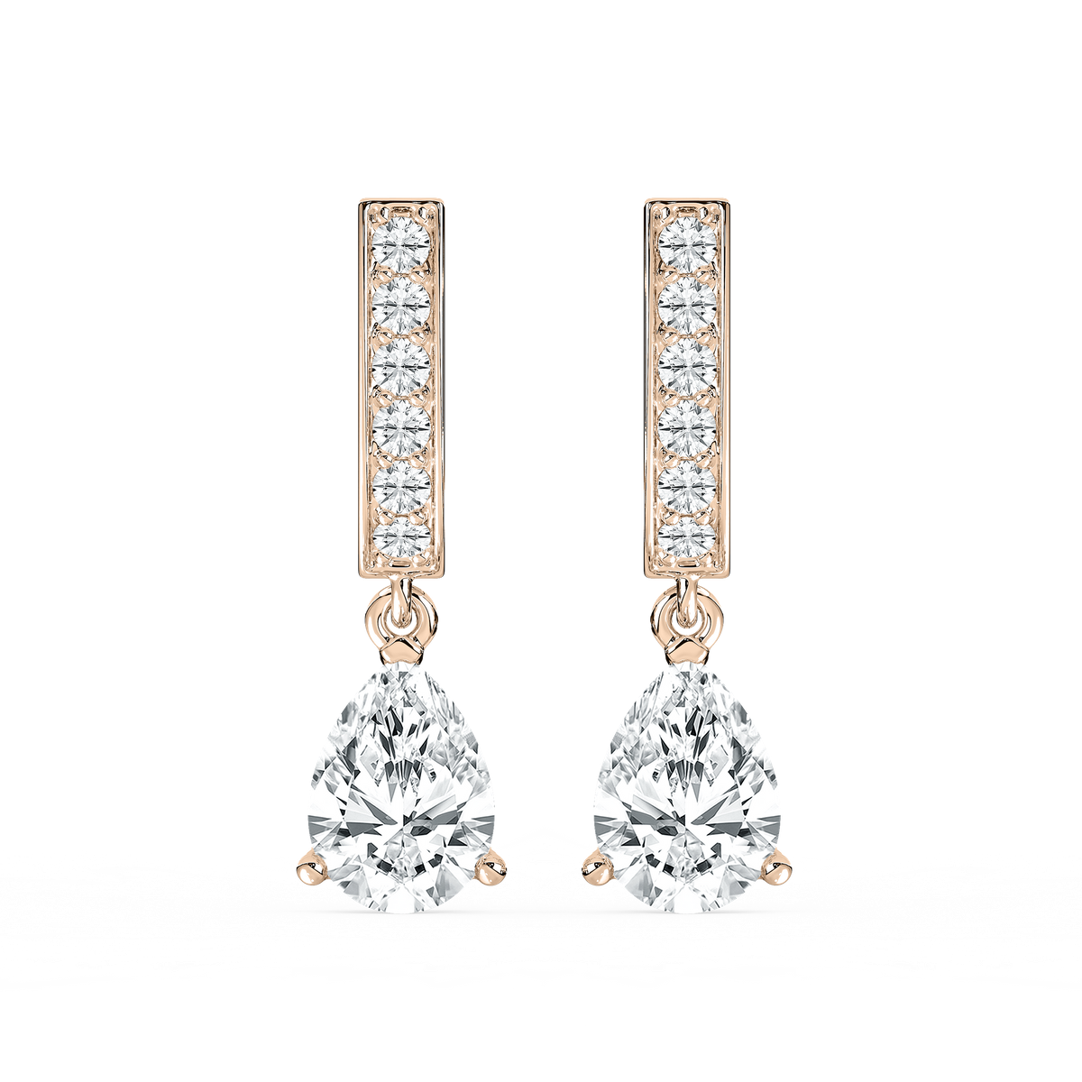1 ⅔ ctw Pear Lab Grown Diamond Drop Earrings