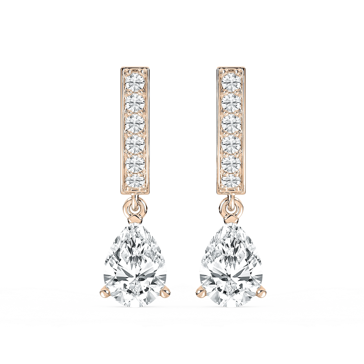 1 ⅔ ctw Pear Lab Grown Diamond Drop Earrings