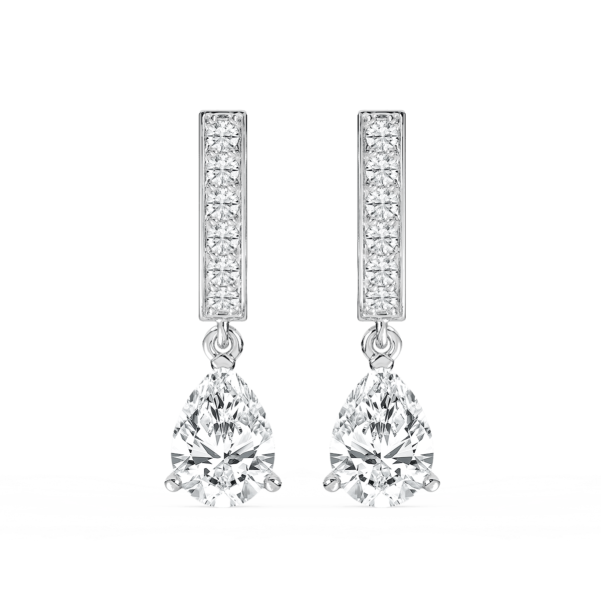 1 ⅔ ctw Pear Lab Grown Diamond Drop Earrings