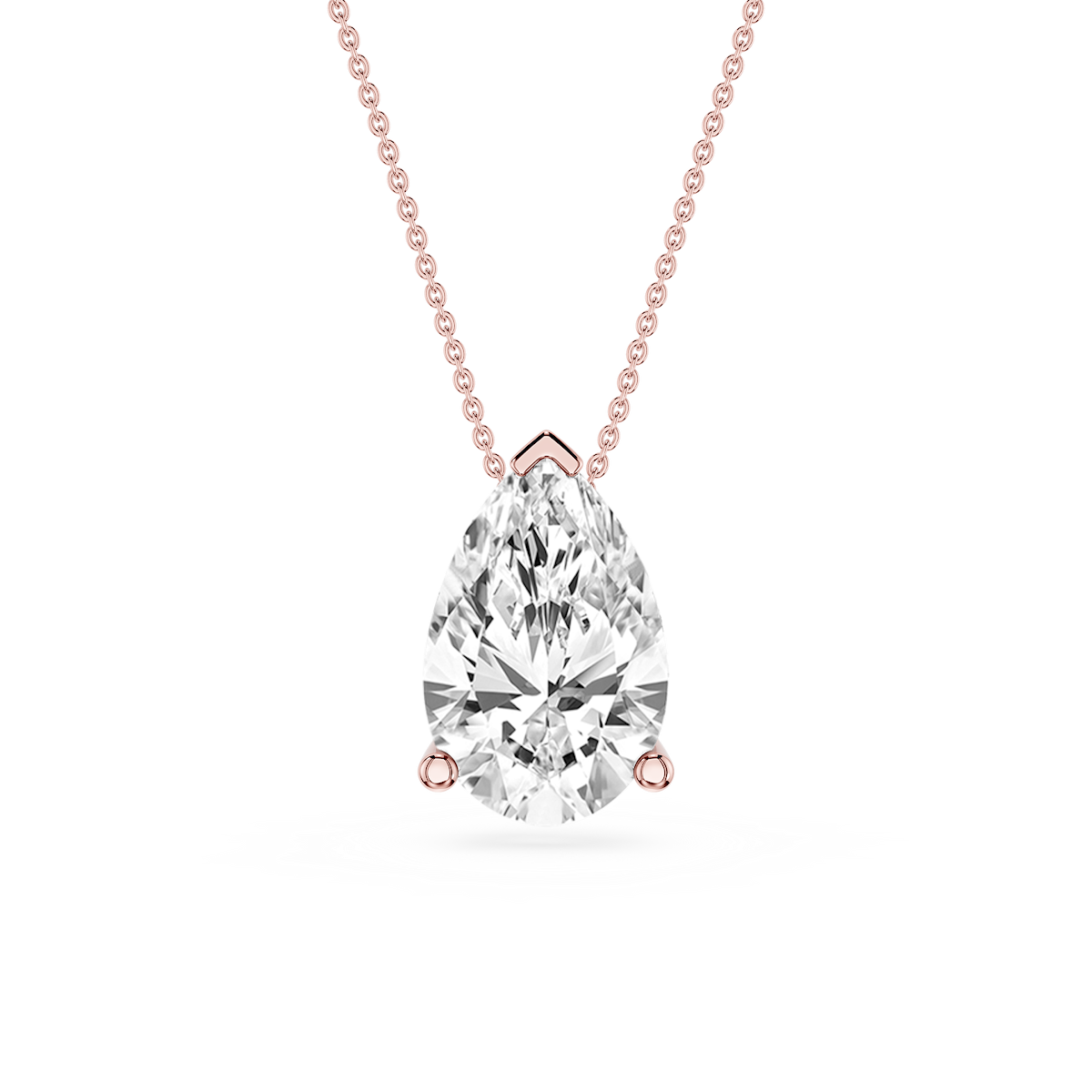 Pear Lab Grown Diamond 3 Prong Solitaire Slider Pendant - 16 to 18 Inches