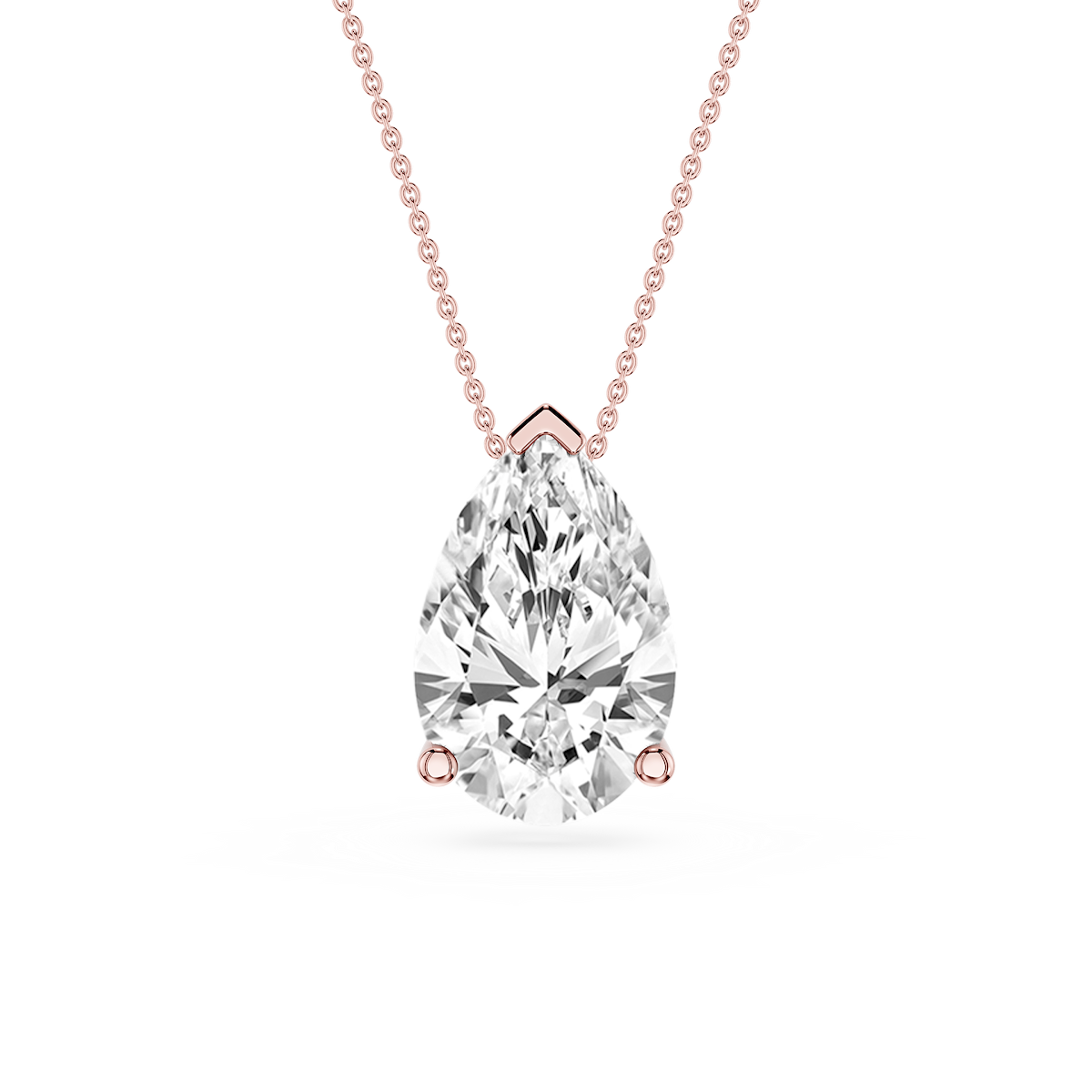Pear Lab Grown Diamond 3 Prong Solitaire Slider Pendant - 16 to 18 Inches