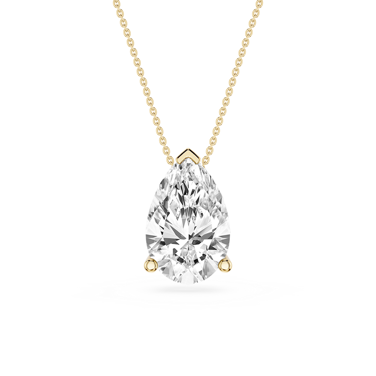 Pear Lab Grown Diamond 3 Prong Solitaire Slider Pendant - 16 to 18 Inches