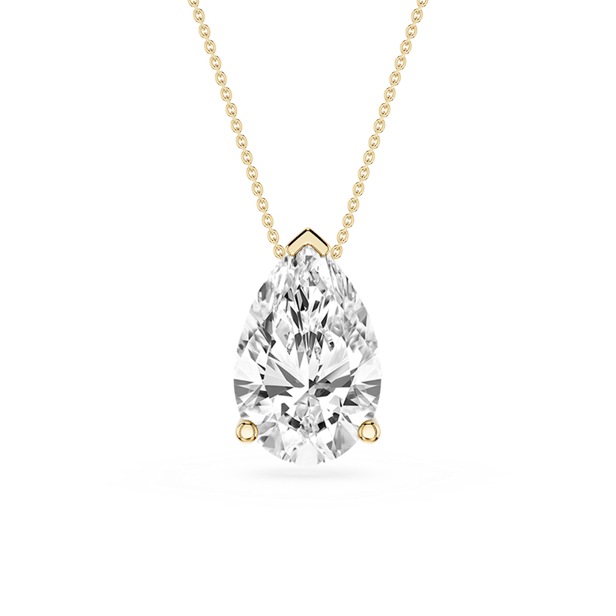 Pear Lab Grown Diamond 3 Prong Solitaire Slider Pendant - 16 to 18 Inches